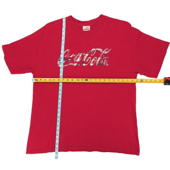Vintage Coca Cola T-Shirt XL Collage Logo Red Snack Alstyle Barqs Fresca Sprite - Picture 7 of 9